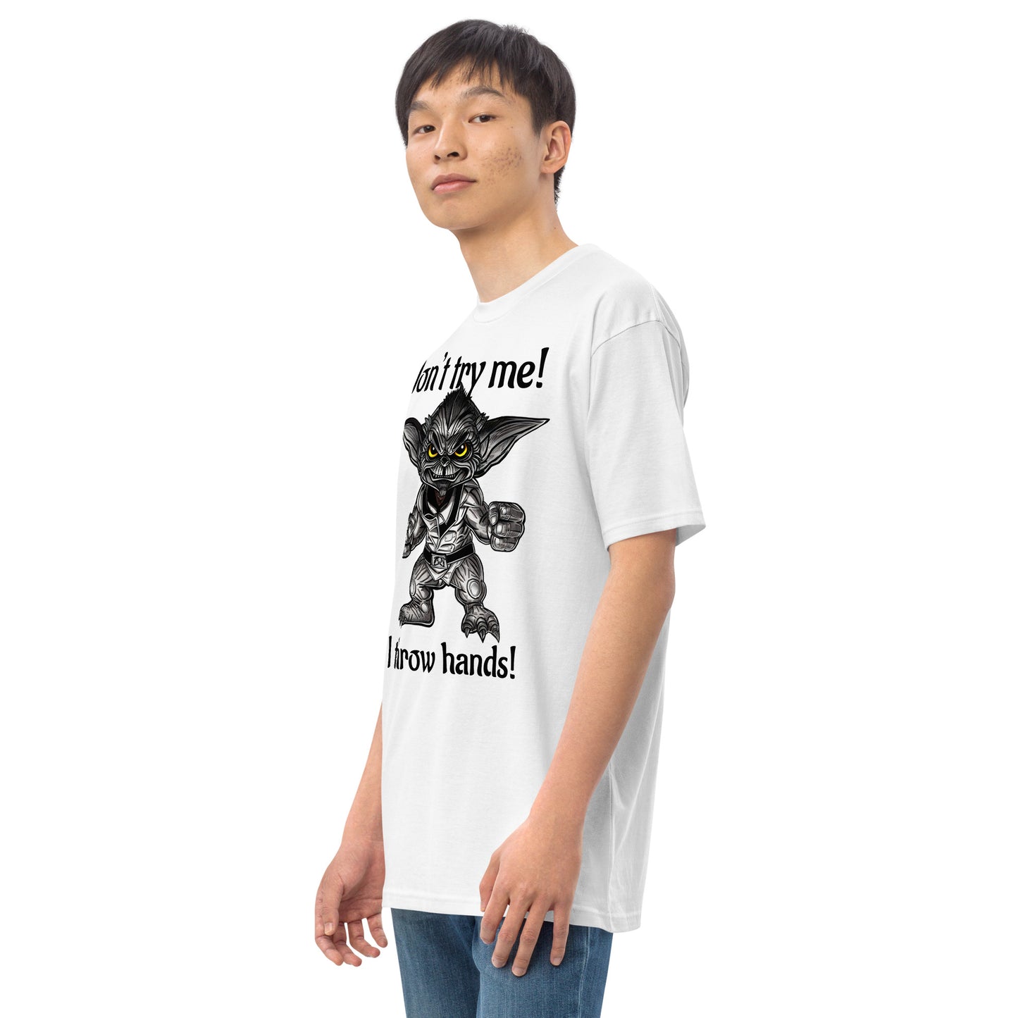 I throw hands Men’s premium heavyweight tee