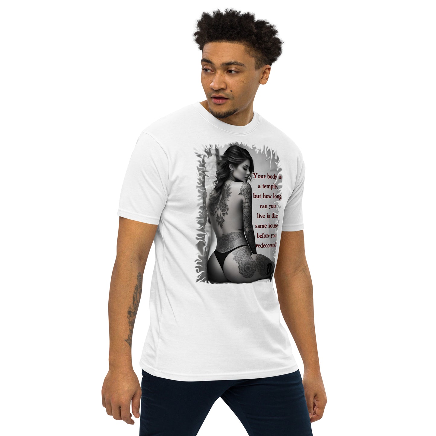 temple Men’s premium heavyweight tee